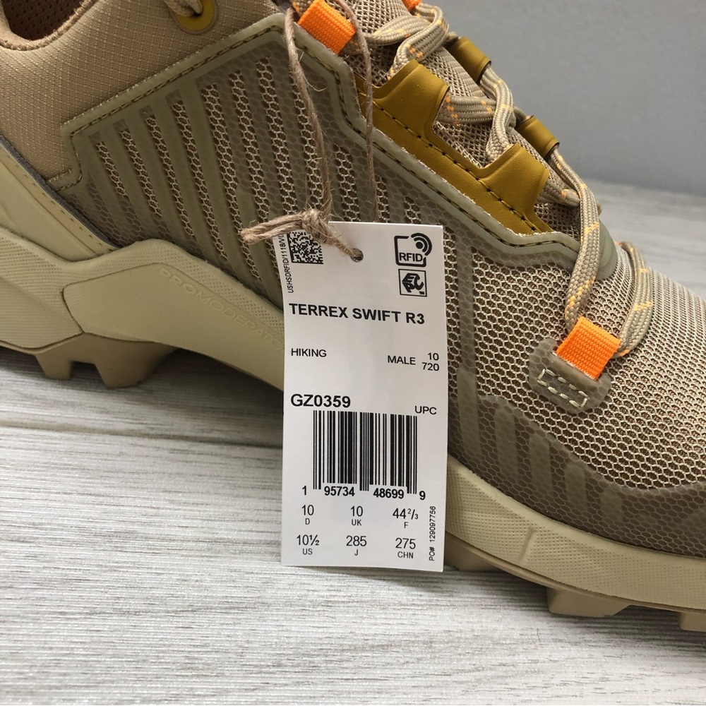 New Adidas Terrex Swift R3 Beige Tone Hiking Shoes GZ0359 Men 10.5 - Picture 6 of 7